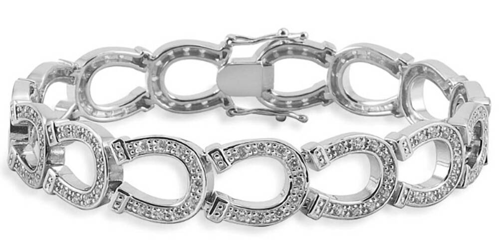 NEW KELLY HERD JEWELRY women's horseshoe chain bracelet in silver/clear